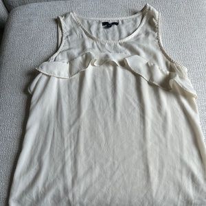 Gap Cream Sleeveless Ruffle Detail Tank - size XS